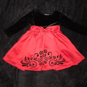 Rare Editions Christmas Velvet Girls Dress 4T RED
